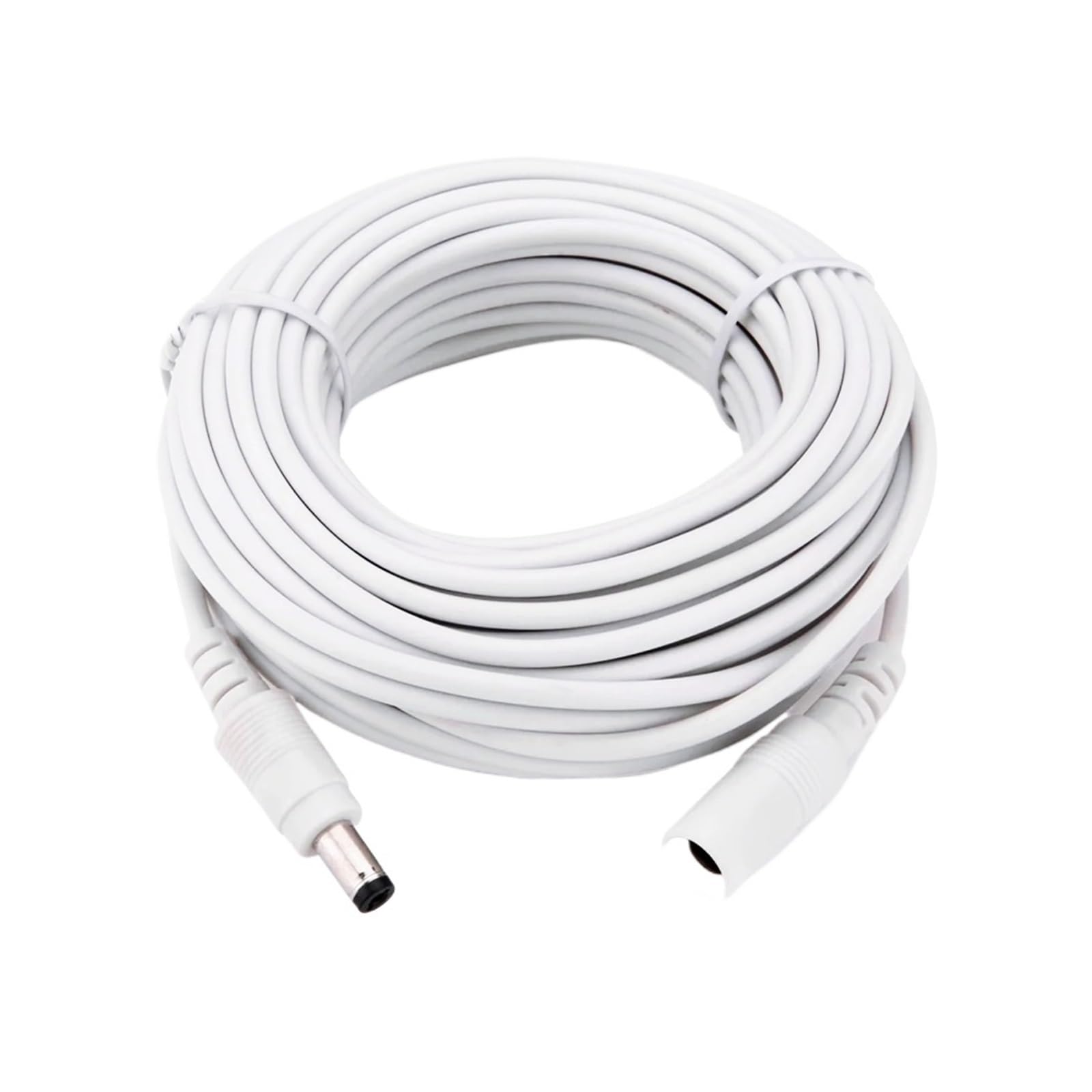Kupfer-DC-Verlängerungskabel, 12 V, Weiß, 3 m/5 m/10 m/15 m/20 m/30 m/50 m, Verlängerungskabel, 2,1 x 5,5 mm, Buchse auf Stecker, for LED-Streifen-Kamera(15 Meters)