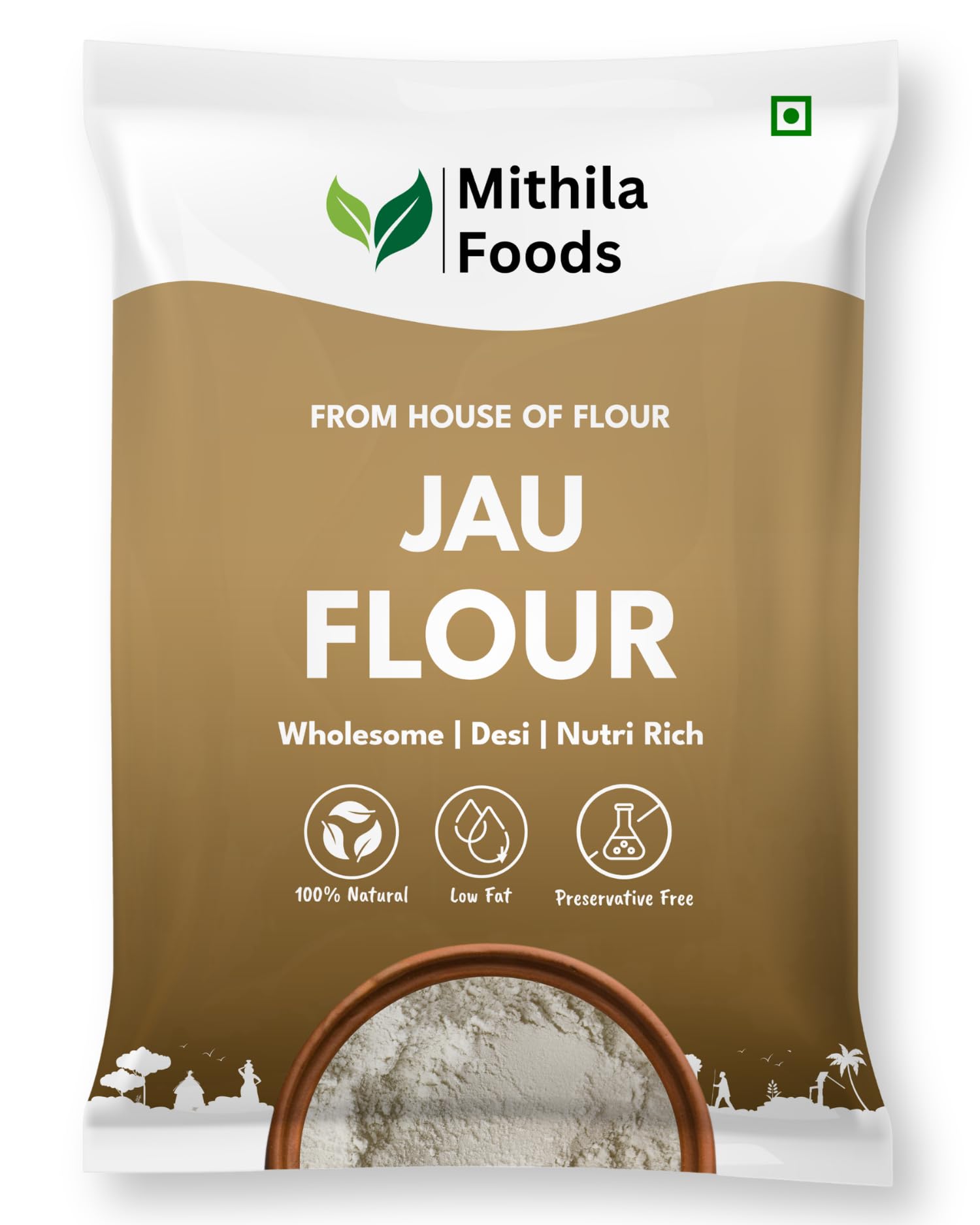 MITHILA FOODS 3 Kg Jau Atta Barley Flour | High Fibre & Protein, 100% Natural Desi Superfood | Stone-Ground for Soft Rotis | No Preservatives | Authentic Flavor from Bihar (Value Pack)