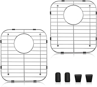 Kitchen Sink Grid 2 Pcs, 13" x 11-5/8", APPASO Sink Protectors for Kitchen Sink Rear Drain, Stainless Steel Sink Protectors for Single or Double Bowl Sink, Kitchen Sink Rack for Bottom of Sink