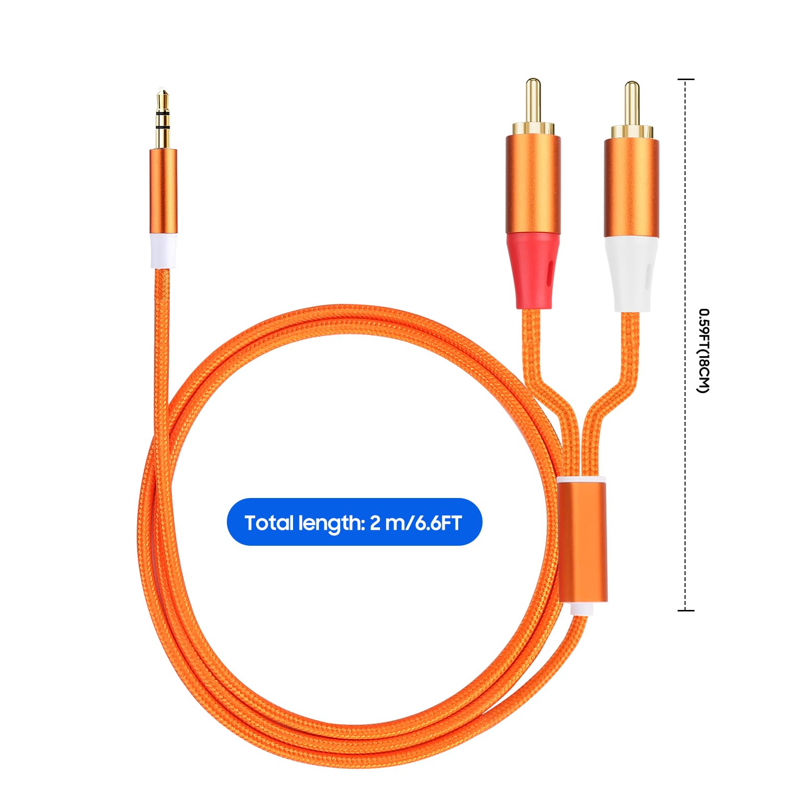 Cavo da 3,5 mm a RCA, cavo da 2 RCA a AUX da 3,5 mm per sistemi HiFi, altoparlanti, lettori MP3, TV, computer, smartphone, home theater, tablet, amplificatori, soundbar, ecc. (confezione da