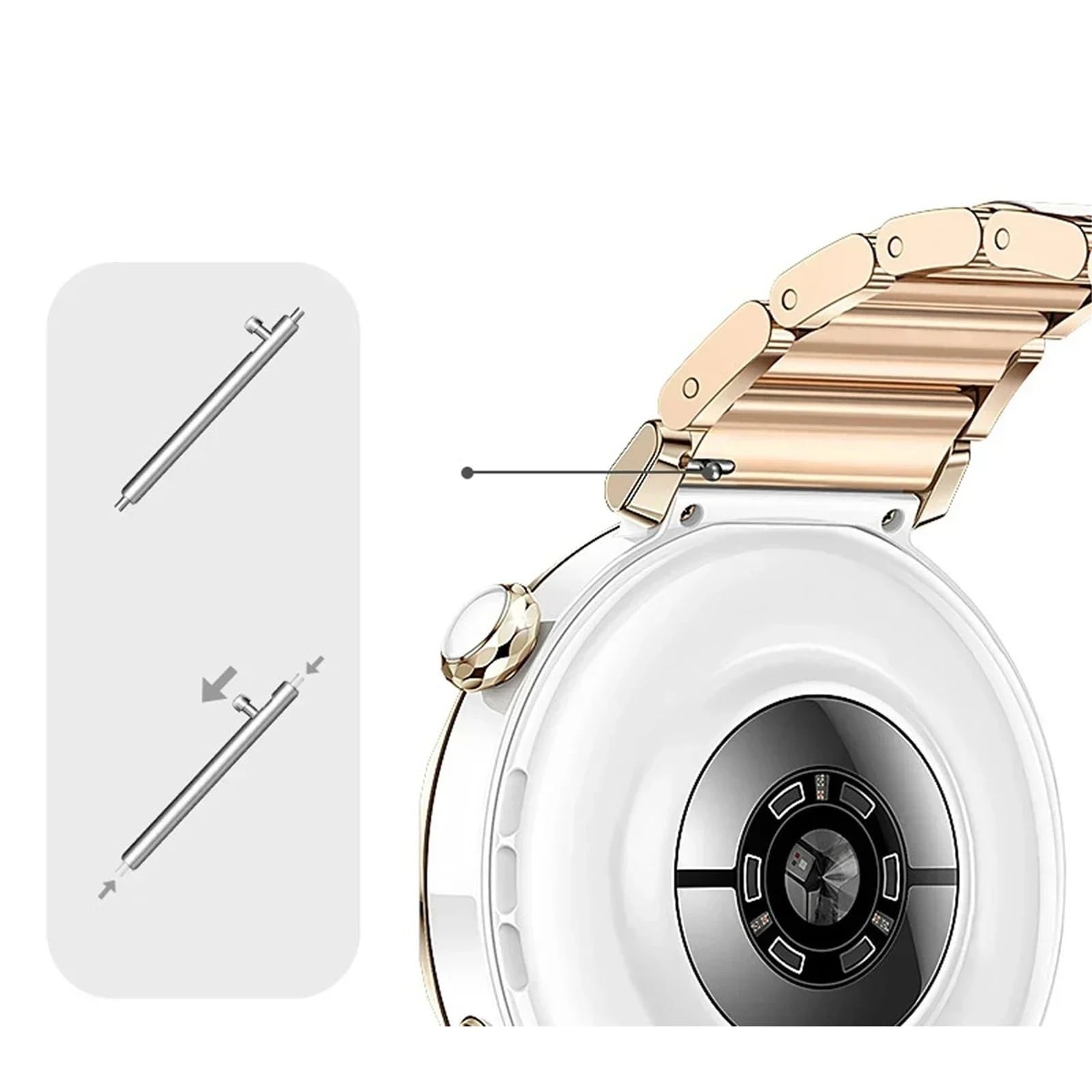 Pasek ceramiczny 18 mm Opaska ze sprzączką ze stali nierdzewnej do paska do zegarka Smartwatch unisex