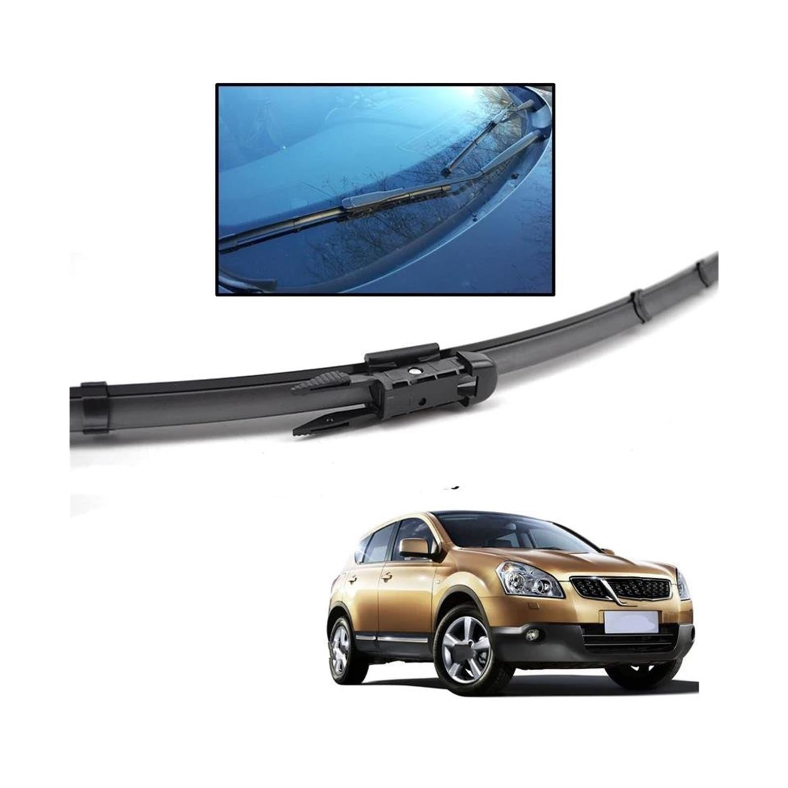 Limpiaparabrisas Para Para Qashqai J10 2006-2013 Juego Escobillas Limpiaparabrisas Delanteras Y Traseras Parabrisas Cepillos Para Ventanas 24"+15"+12" Delanteros Cepillos