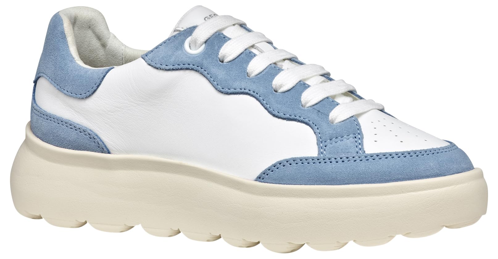 Geox D SPHERICA EC4.1 A, Women’s Sneaker, White/Lt Blue,