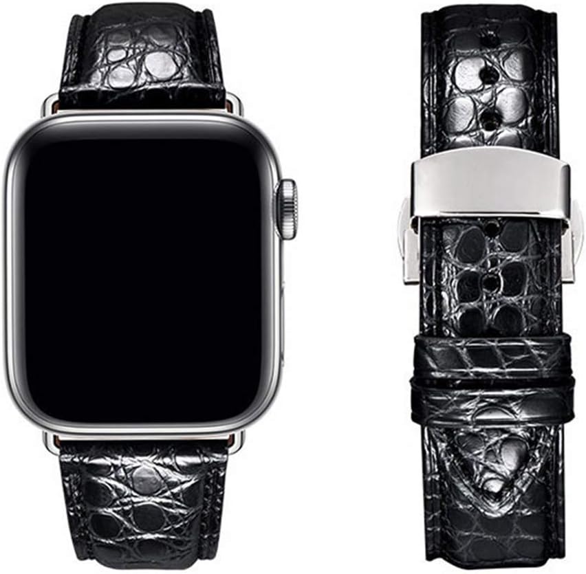 Compatible with Apple Watch Alligator Strap 49mm 45mm 44mm 40mm 41mm Real Crocodile Replacement Band for iWatch Series 9 8 7 6 5 4 SE,Ultra/Ultra 2