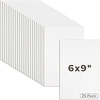 Vista 1 de Mat Board Center, paquete de 25 hojas de cartón corrugado de 6 x 9, 1/8 de pulgada de grosor, insertos de cartón plano para correo, embalaje