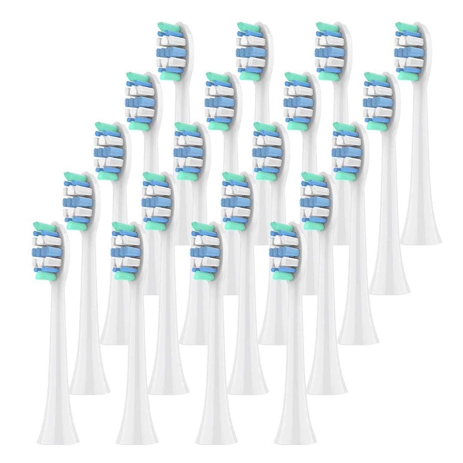 Compatible con cabezales de repuesto for cepillo dientes eléctrico, cabezal, Compatible 2100 4100 5100 6100 7300 9000(White-20 Pcs)