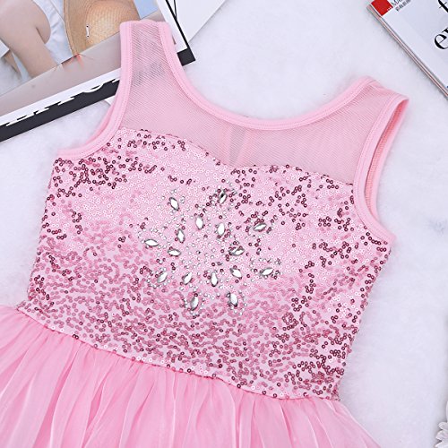 YiZYiF Baby Girl's Ballet Outfits Leotard Tutu Dancewear Party Dress (2-3(Shoulder to Crotch 16.5"/42cm), Sequins Pink)
