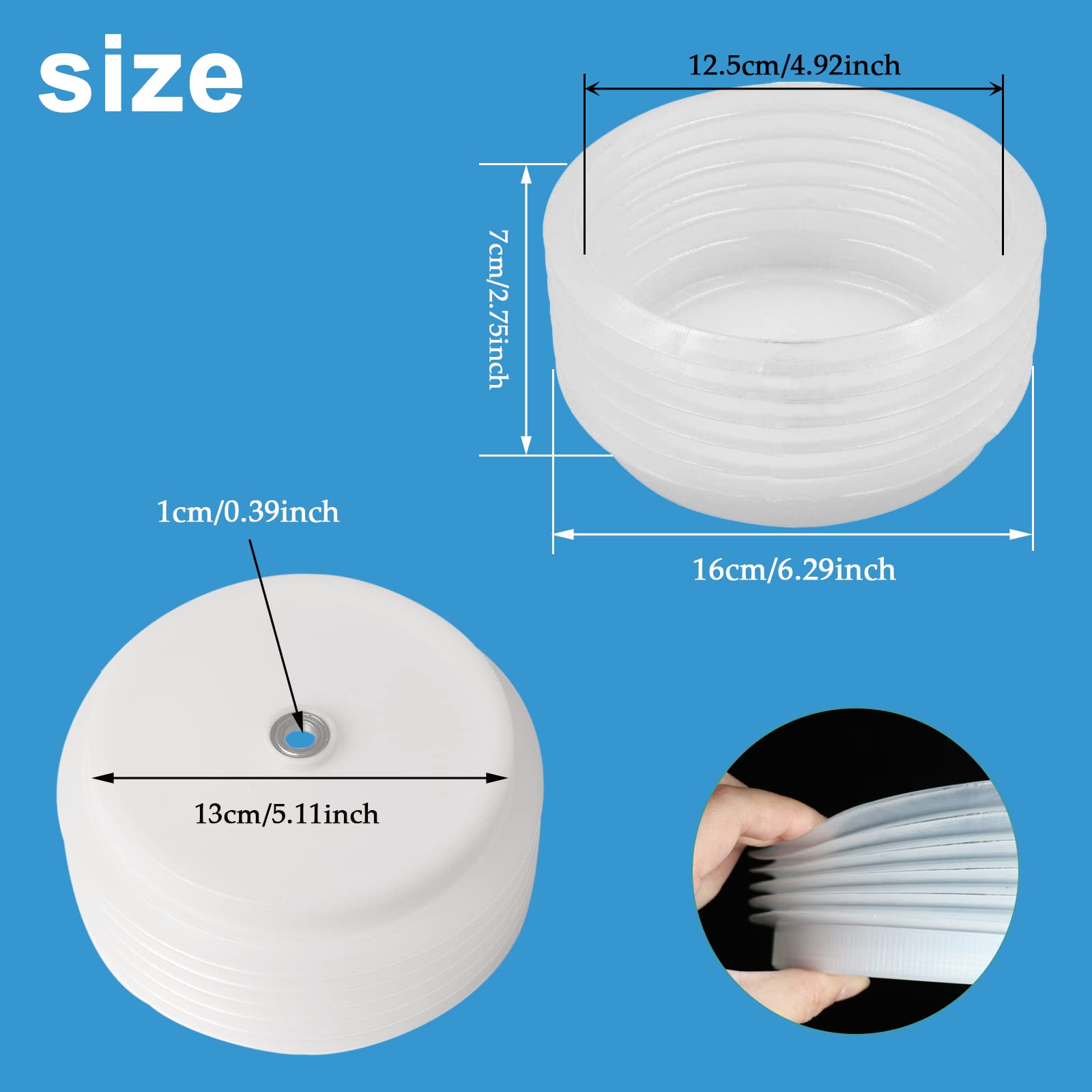 Jetisva Hole Saw Dust Collector Elastic Sealing Drill Dust Catcher Washable Ash Bowl Wall Drilling Hole Saw Dust Cover for 0.63-4.92inch Electric Drill Bits Hammer Holesaw Hole Cutter Hole Opener - Image 2
