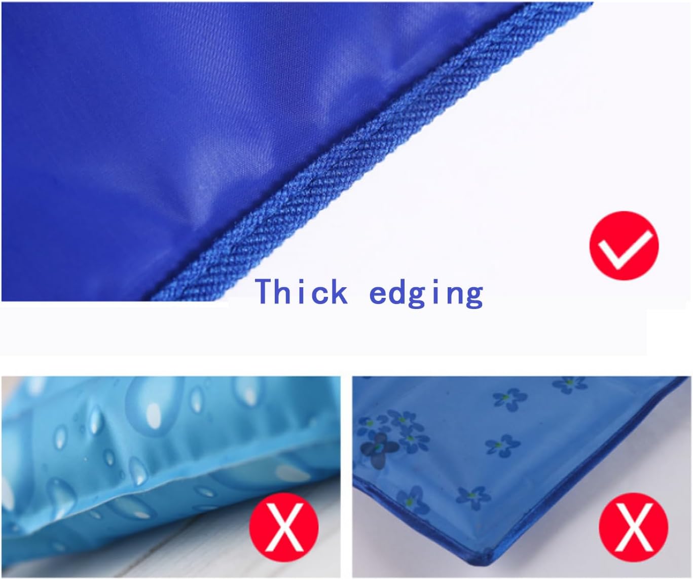 Cooling Mat Ice Pillow, Water Filling Cooling Seat Cushion, Multifunctional Summer Ice Water Pad for Office Chair, Car Seat（Royal Blue Deer 45 * 45cm+Ice Crystal）
