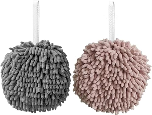 Toalla de mano de felpilla, toallas de mano colgantes para baño, toallas de mano de cocina con bucles para colgar, toalla de mano mullida de secado