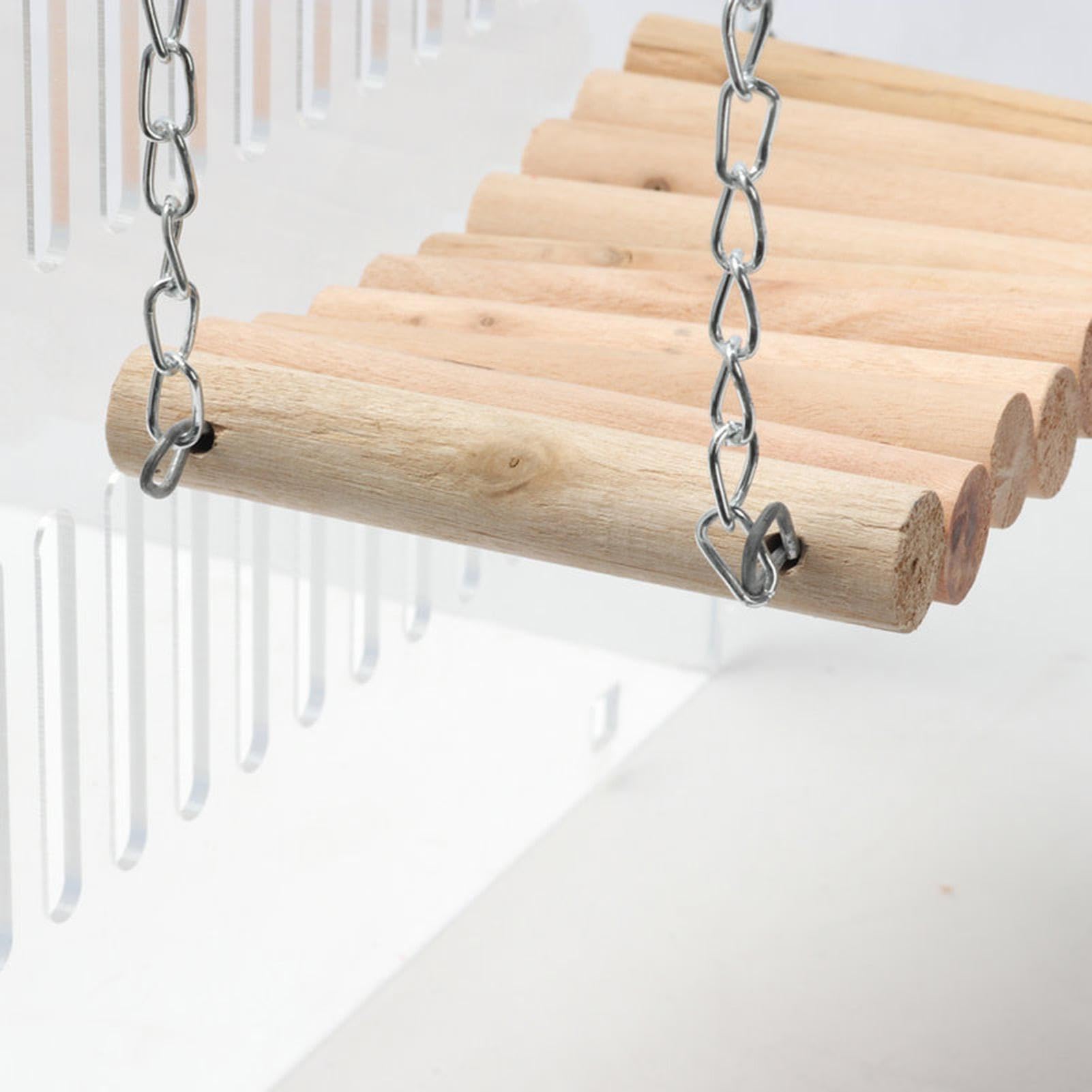 Altalena Pappagallo | Posatoio per Uccelli in Legno Naturale, Supporto da Gioco, Giocattoli per parrocchetti per Gabbia, altalene per Uccelli per Piccoli Uccelli, Giocattoli per parrocchetti,