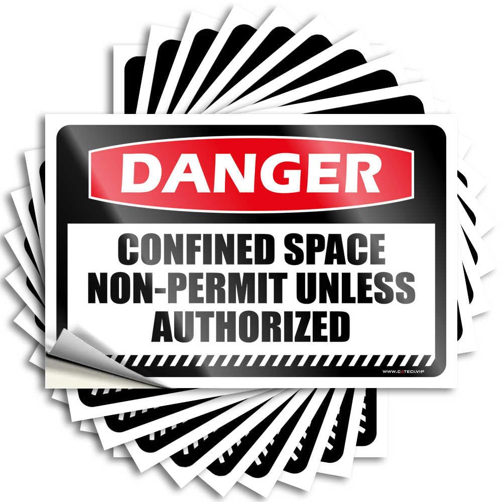 Stickers Spring | Custom Bumper Danger Confined Space Non-Permit Unless Authorized for Boss(6X9CM)