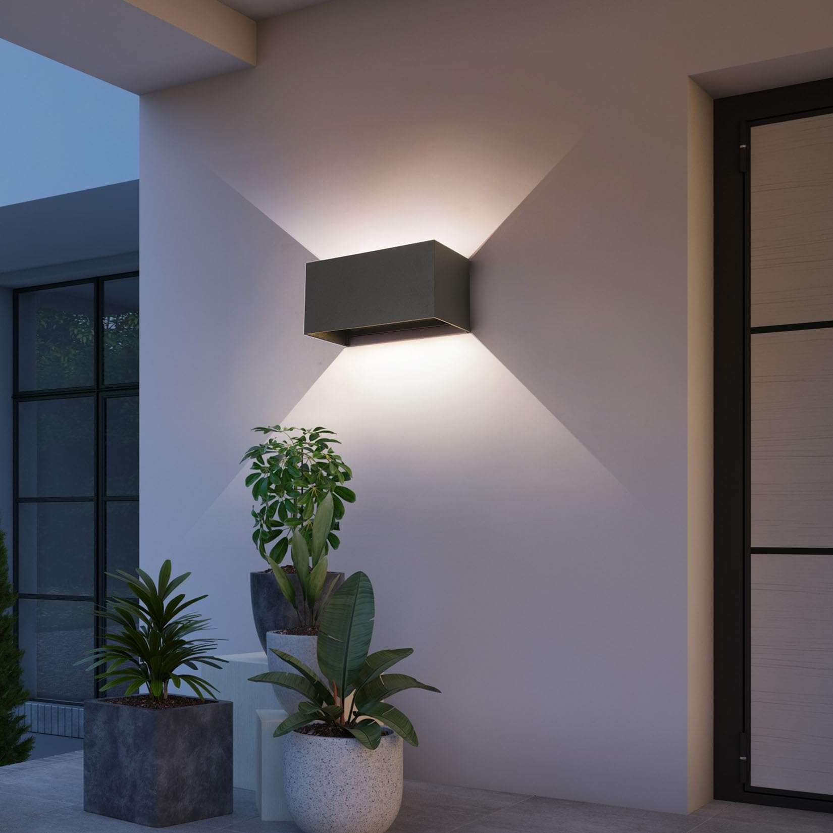 2 Pezzi Lampada da Parete Esterno/Interno con Lampadina G9 Sostituibile IP65 impermeabile Applique da Parete Esterne Alluminio Angolo del Fascio Regolabile Retangolo Nero, 4000K Luce Naturale