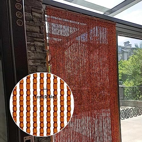 Paneles divisores de cortinas de cuentas decorativas en madera noble 4