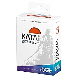 Ultimate Guard Katana Card Sleeves: 100 Standard Size TCG Sleeves, 66 x 91mm, Orange Back, Tournament Quality, No PVC & Acid-Free, High Clarity