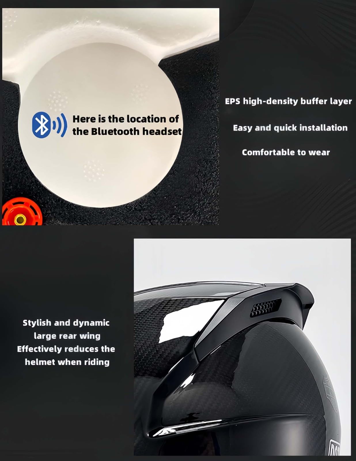 Casco Modular Fabricado En Fibra De Carbono, Casco Integral Bluetooth, con Visera, Casco Integral De Moto Homologado ECE, Transpirable Y Cómodo, para Adultos, Mujeres Y Hombres