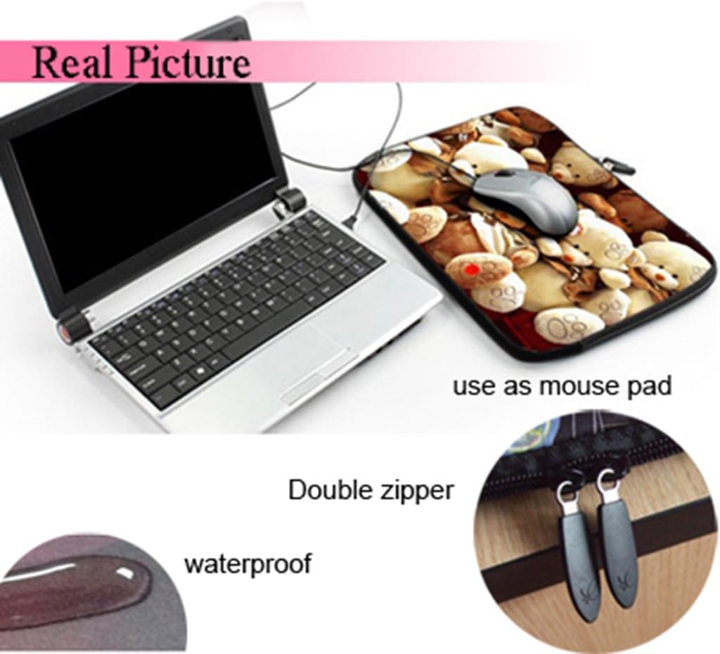 CorlfulCase174; 17" 17.3" inch Laptop Bag Notebook Case Sleeve (Can Be use as Mousepad) For APPLE MACBOOK PRO 17/Toshiba Qosmio 17/Dell Alienware 17/MSI GS70 Stealth Pro/MSI GT70 Dominator Pro/Sager Cleo x7200/ASUS ROG G750 - Peacock Feathers B17-62585