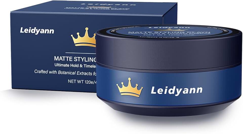 Hair Clay for Men, Strong Hold Matte Finish Natural Hair Cream & Pomade, All-Day Hair Styling Paste for Men, Non-Greasy, Made with Natural Ingredients, Perfect for Textured & Thick Hair