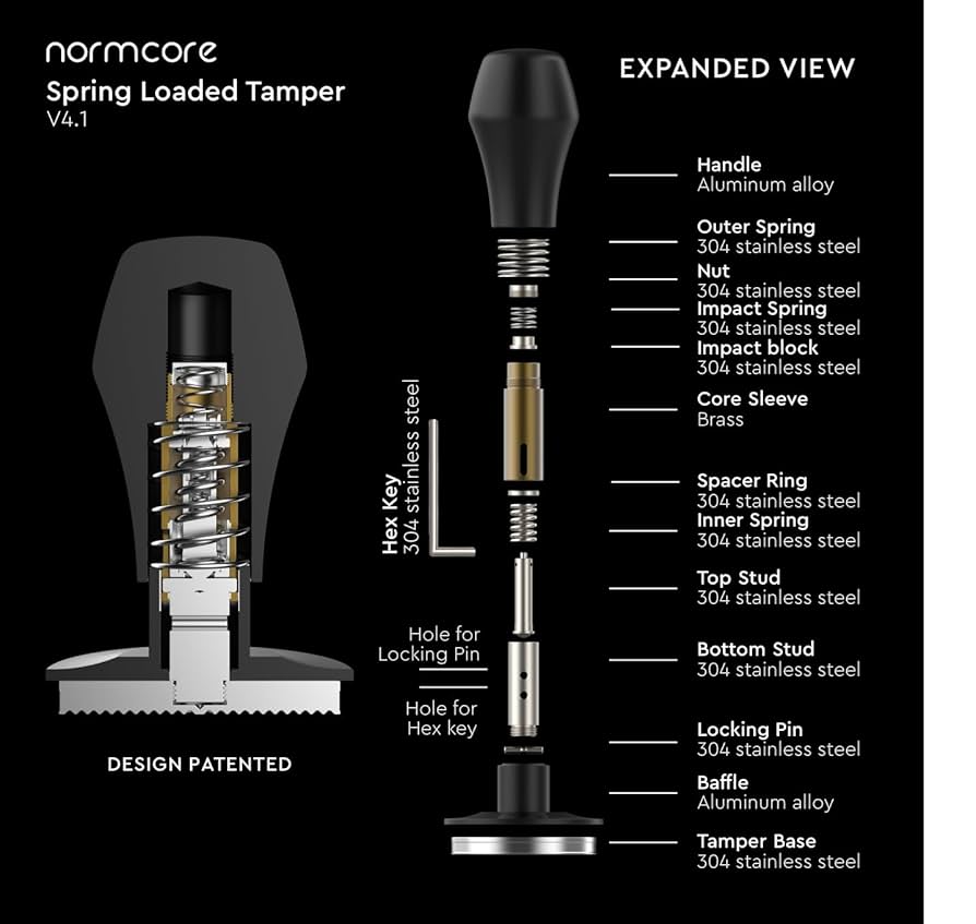 Amazon.com: Normcore 45.5mm Coffee Tamper V4.1 with Click