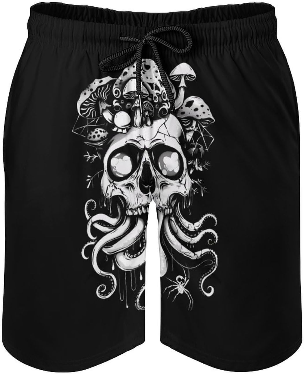 Octopus Skull Mushroom Casual Men's Swim Trunks Novelty Summer Beach Shorts Swimwear with Pocket