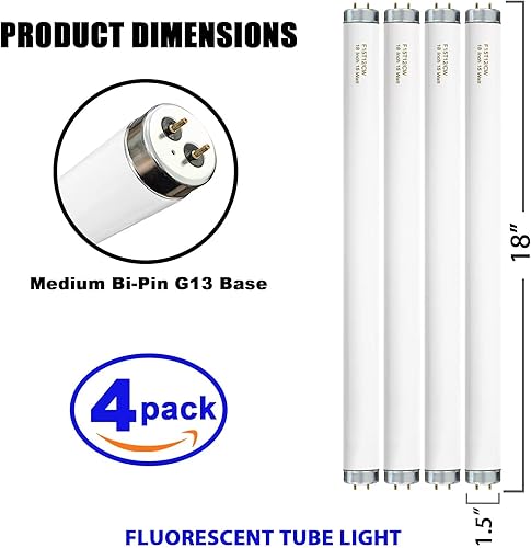 Miniatura 2 de Paquete de 6 bombillas fluorescentes F15T8CW de 15 W, T8, 15 W, color blanco frío, para base Philips Alto ECO GE G13 de 18 pulgadas