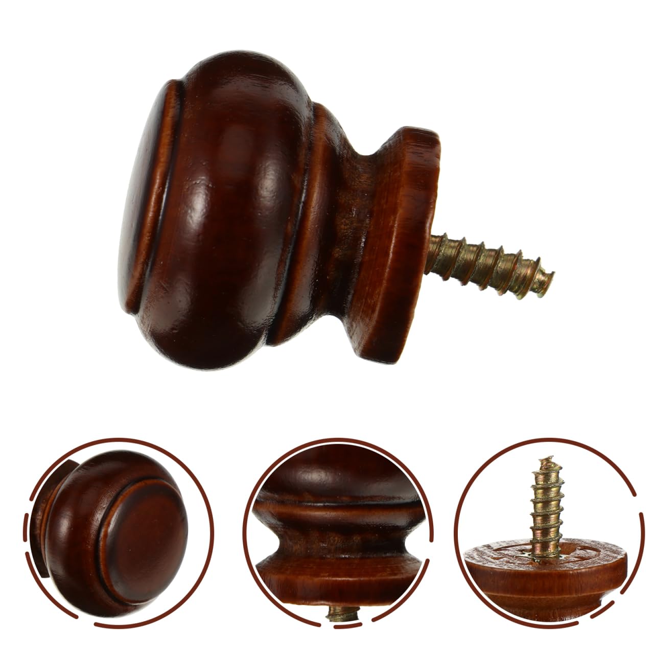 Veemoon Solid Wood Handle Set of 8 Round Cabinet Knobs for Wardrobes and Closets Durable and Easy to Install Drawer Pulls Perfect for Home Decor - Image 3