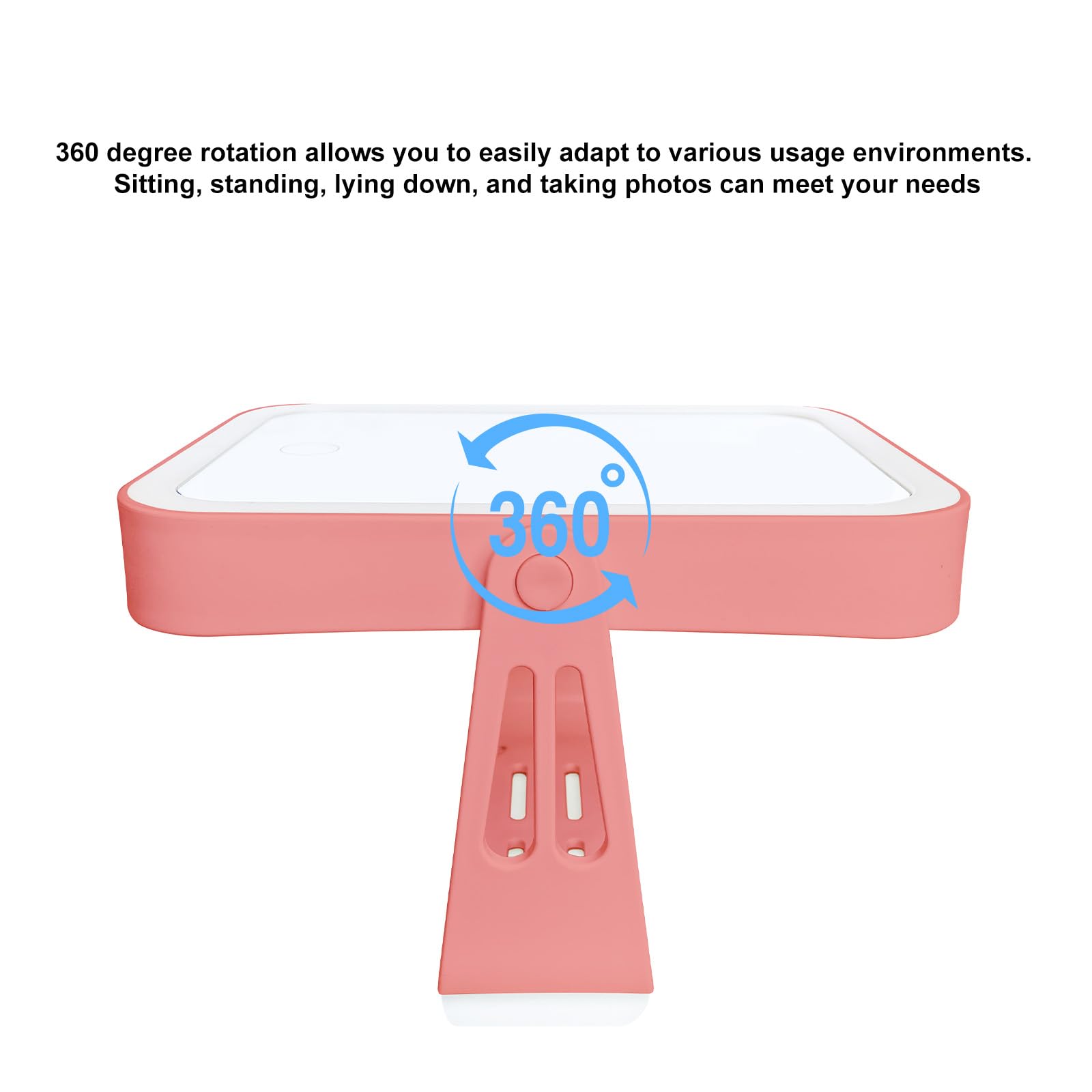 VANRIOS 5X Magnifying Rechargeable Double Sided LED Vanity Mirror with Lights, Travel Must Haves Makeup Mirror,Magnifying Glass with Light, Touchscreen,360° Rotation,Women Desk Standing Mirror