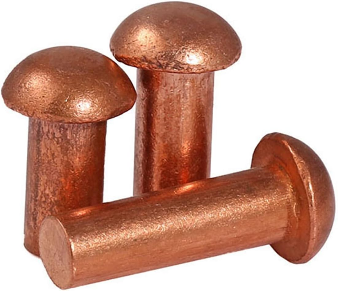 10pcs M2-m8 Semi-Round Head Copper Rivet Copper Nail Solid Rivet, M4, 20Mm