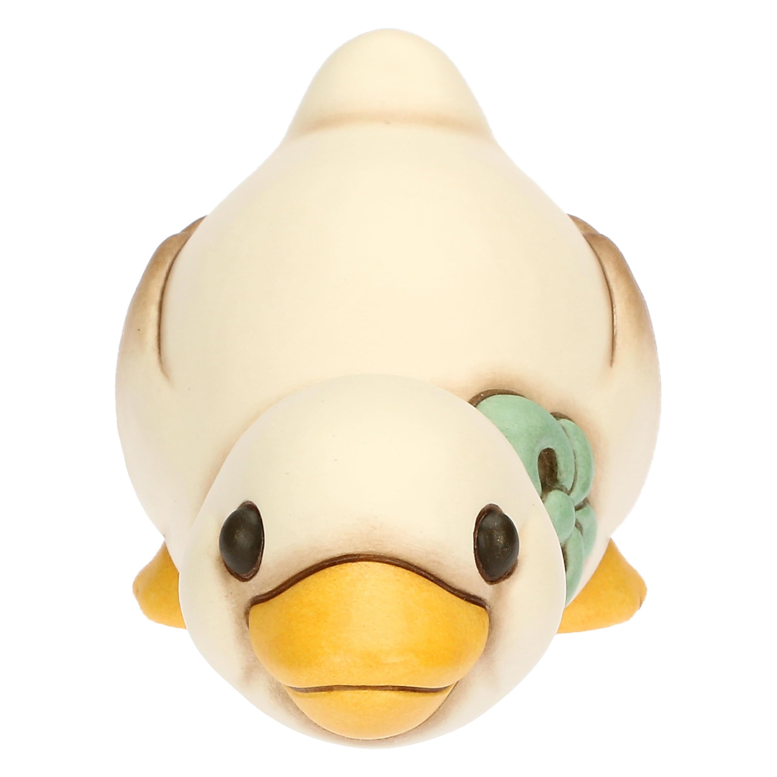 THUN Julie Goose with Blue Bow Lying Down Ceramic Spring Garden Collection 12.7 x 6.8 x 7.3 cm