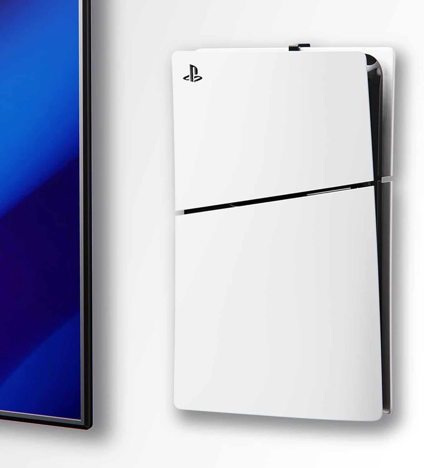 Product image of PS5 Wall Mount for PlayStation 5 Console - Sleek Hidden Design for Mounting Near or Behind TV, 2 Controller & Headset Holders Included (PS5 Slim)