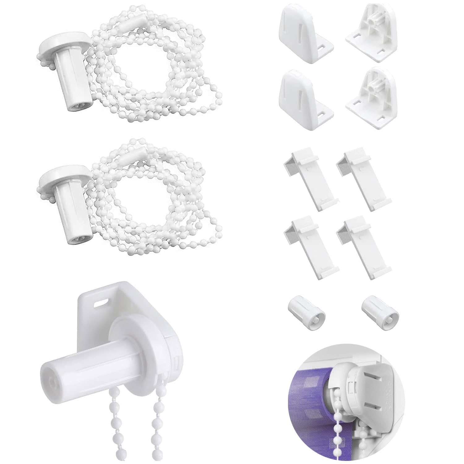 Ji liangli Roller blind fixing kit,set of two 17mm brackets,suitable for blackout interior roller blinds and windows,Enables installation of roller blinds and curtains without drilling