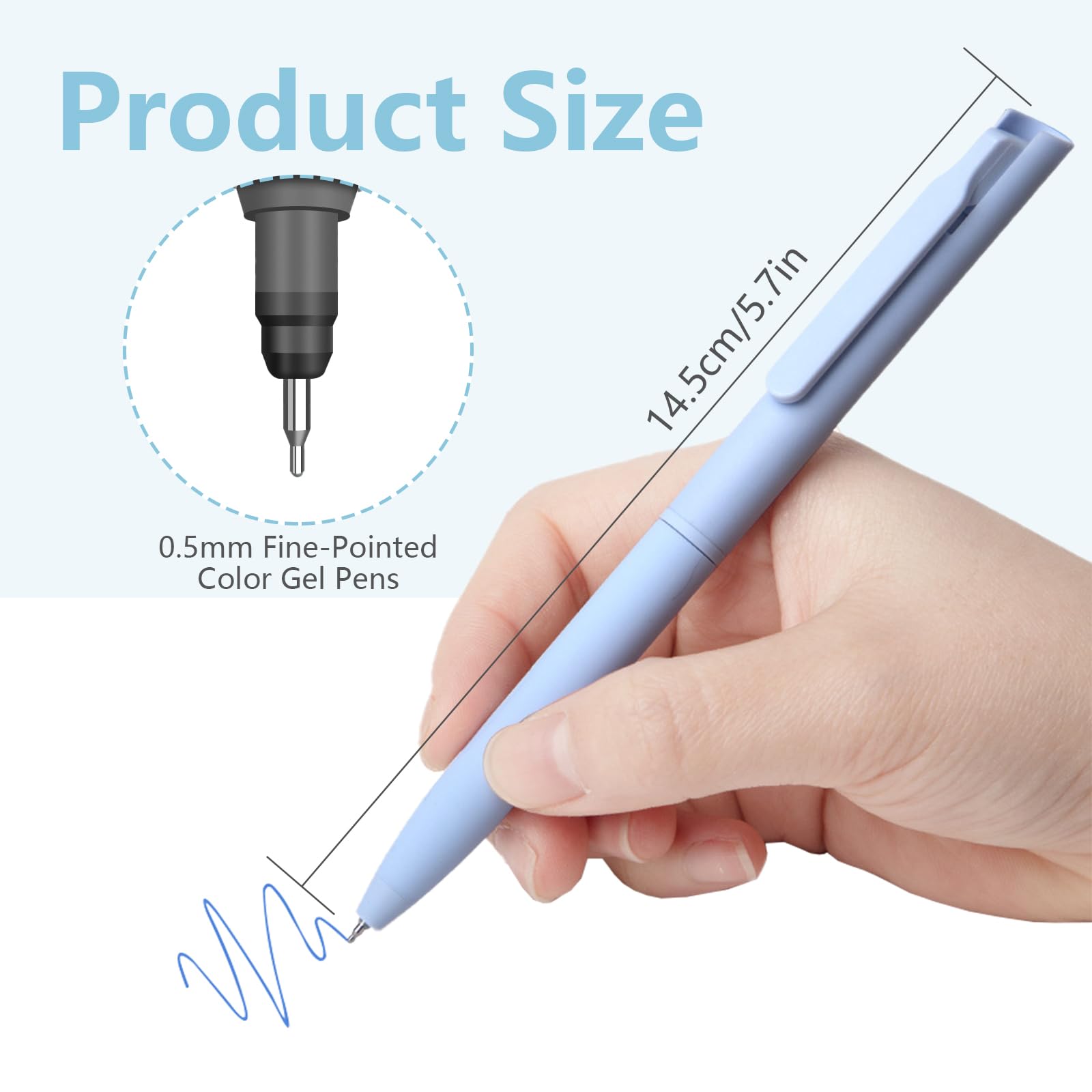 CXRYLZ 6Pcs Retractable Coloured Gel Pens with 6pcs Refills - Image 2