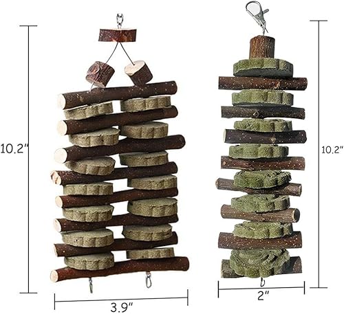 Miniatura 6 de Hamiledyi Juguete masticable de conejito para dientes, conejillo de indias natural orgánico con pastel de hierba para conejos, chinchillas, jerbos,