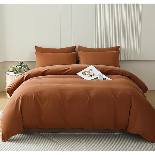 Houseri Pumpkin Color Comforter Set Queen Terracotta Comforter Bedding Sets Queen Brown Caramel Pumpkin Comforter Full Burnt Orange Bedding Cinnamon Dusty Orange Comforter Queen Rustic Bedding Blanket
