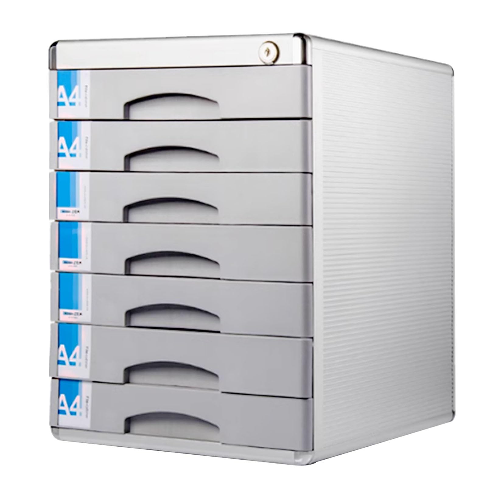 Aioneer Gray Lockable 7-Layer File Cabinet For Office | Multi-Tier Document Storage Rack With Drawers | Secure Folder Nizer For Home & Business Use