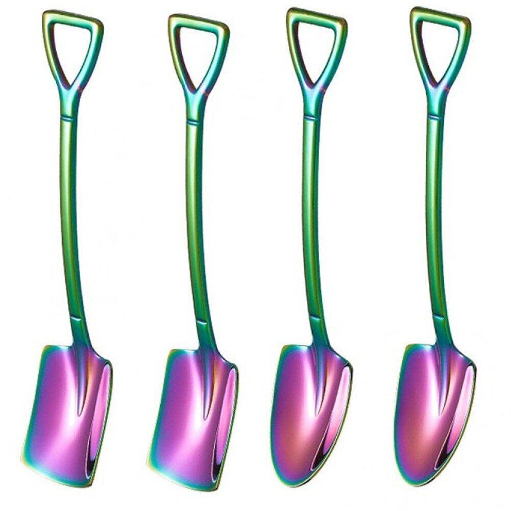 Wudaizhi Symphony 4 Pcs Spoon Stainless Steel Coffee Stirring Shape Dessert Spoons For Kitchen Tea Parties (Symphony)
