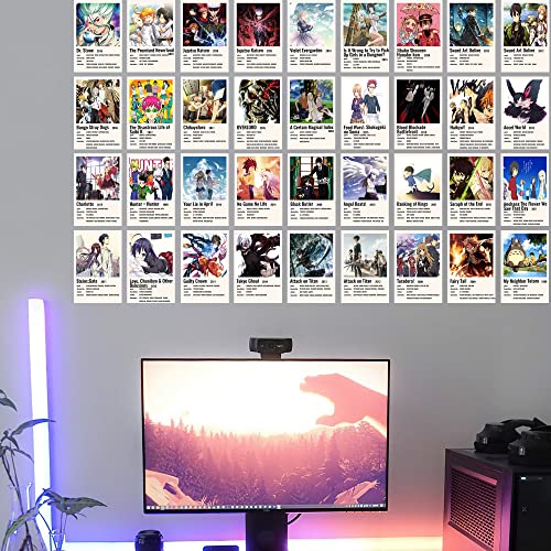Miodiyaart Anime Posters 60Pcs And 50Pcs Stickers Room Decor Aesthetic, Cute Anime Stuff For Bedroom, Anime Wall Decor, Wall Art, Wall Collage, Manga Panel Wall Collage Kit, Anime Cards In A Gift Box #TOP4