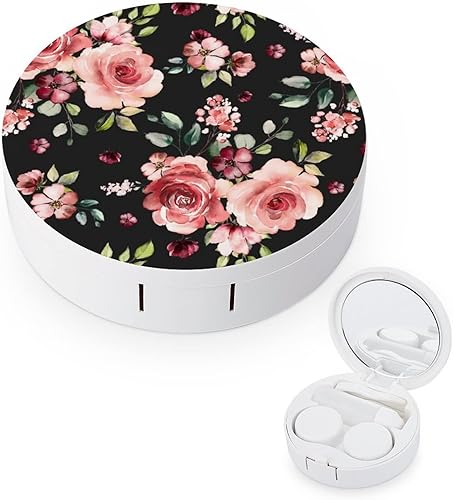 Miniatura 11 de Estuche para lentes de contacto de mármol rosa dorado y rosa, contenedor de color para lentes de contacto con espejo, kit de viaje portátil con