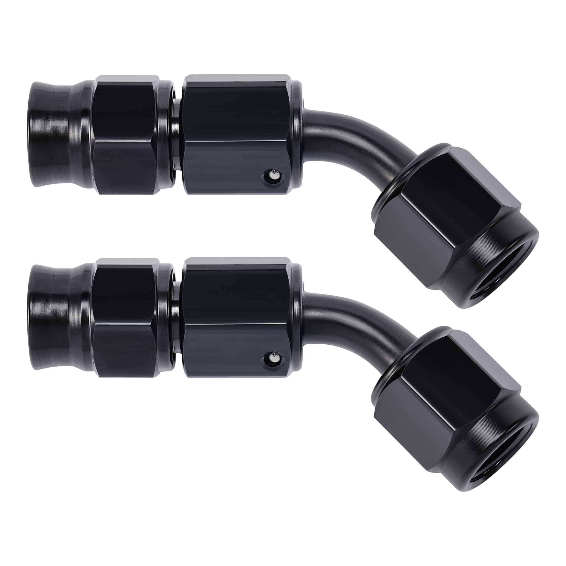 EVIL ENERGY 3AN PTFE Hose End Fitting 45 Degree Black for PTFE Hose Only 2PCS