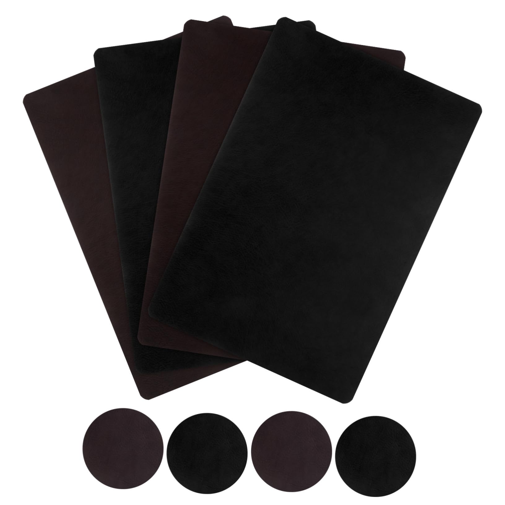 Sets de Table Carrés Résistants à L’Eau L’Huile Lot de 8 en PU Noir pour Repas Quotidiens et Tables de Salle à Manger