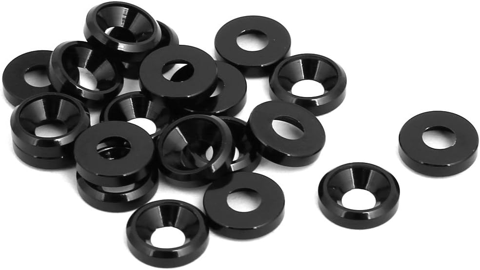 M3 Aluminium Quality Parts Alloy Cup Head Engine Bay fende-r Bumper Washer Black 20pcs Model:78as290qo30