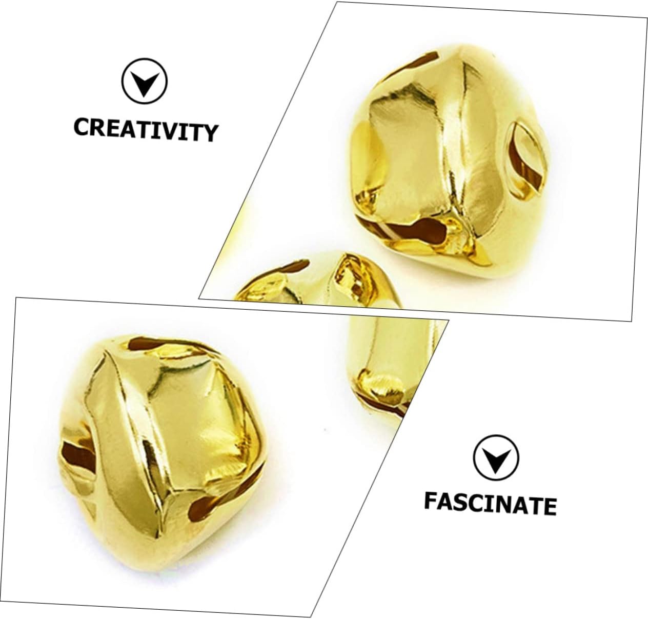 60pcs Gold Decorative Xmas Bells for Craft Projects DIY Christmas Ornaments Multi-Function Bell Accessories for Weddings Home Decor and Holiday Celebrations