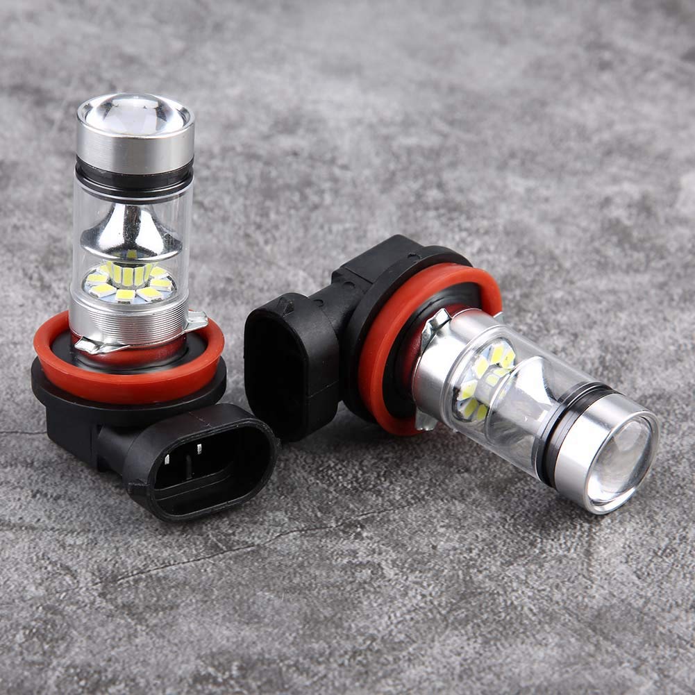 Tbest Ampoule de Voiture, 2 Pièces H8 H9 H11 6000K Super Blanc 100W LED Kit D'ampoules de Phare Antibrouillard Lumière de Conduite de Voiture Auto DRL Lumineux