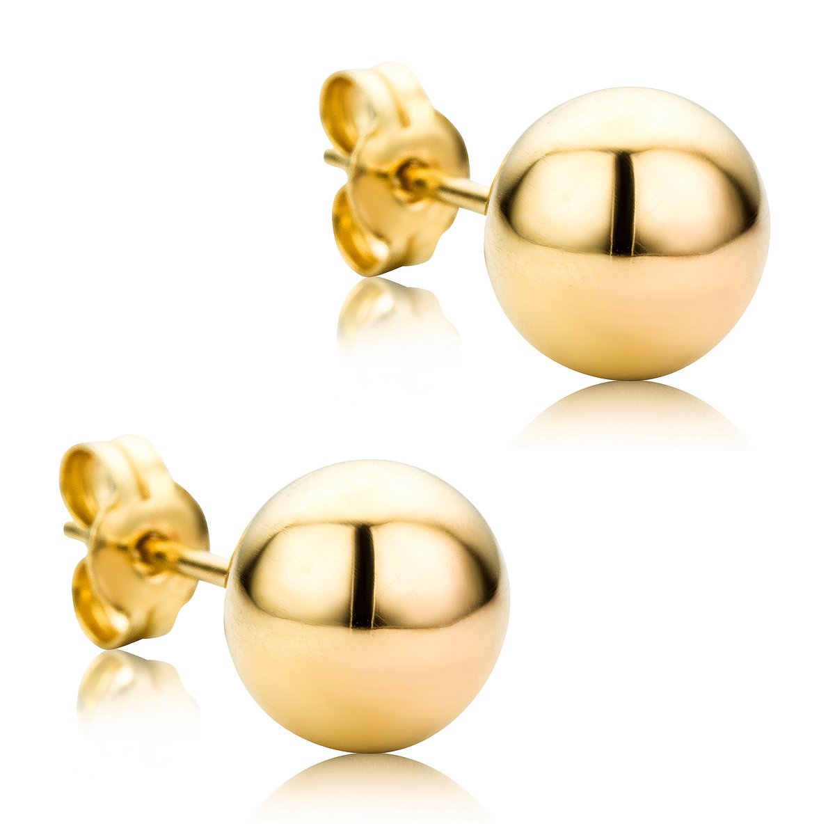 OroviPendientes Señora Esfera presión en Oro Amarillo Oro 9 Kt / 375