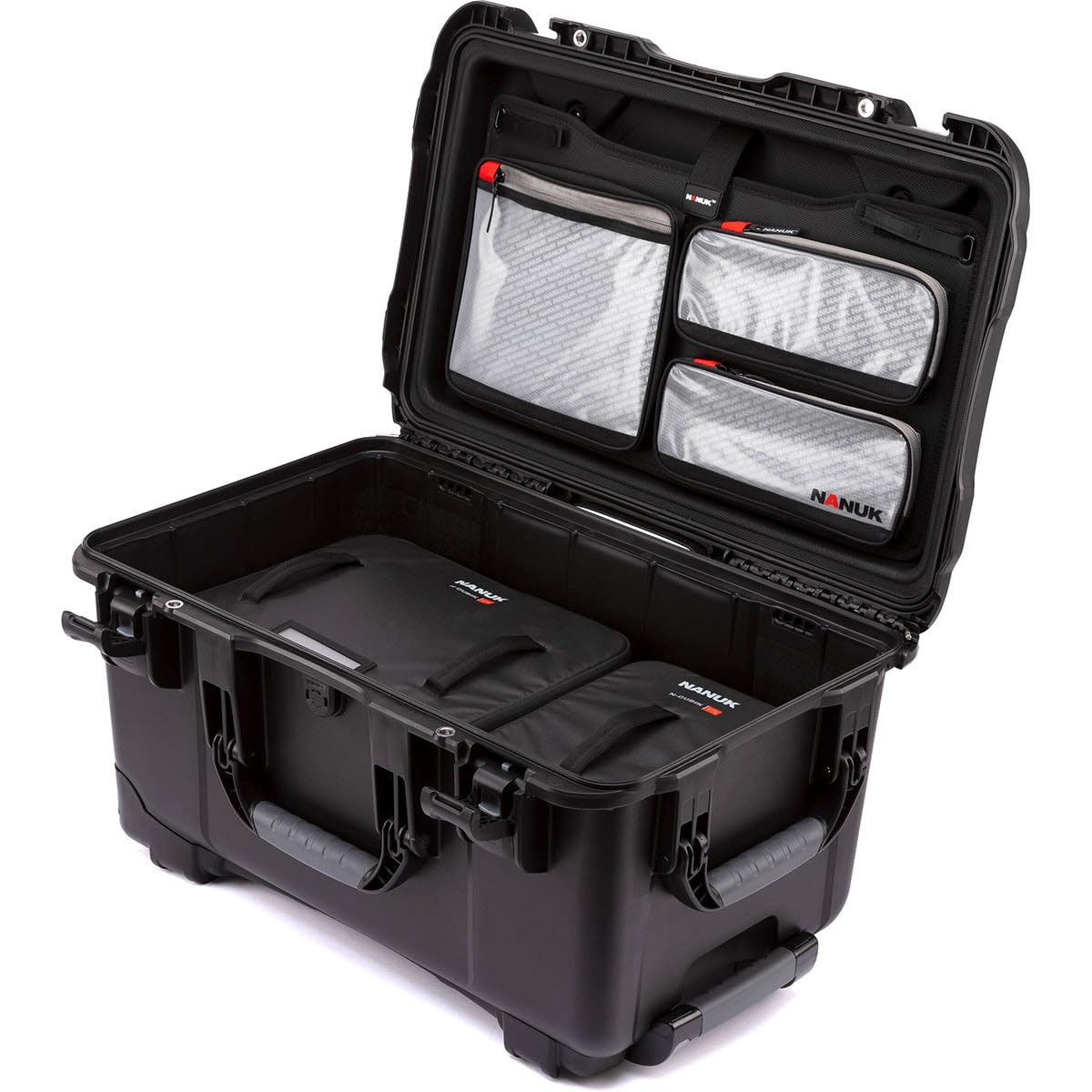 NANUK 938 Pro Photo con N-Cubik - Custodia rigida impermeabile per fotocamera da viaggio con inserto N-Cubik 17S e 17M e ruote, 60,5 x 39,4 x 33,5 cm, antipolvere e resistente agli urti, ideale per