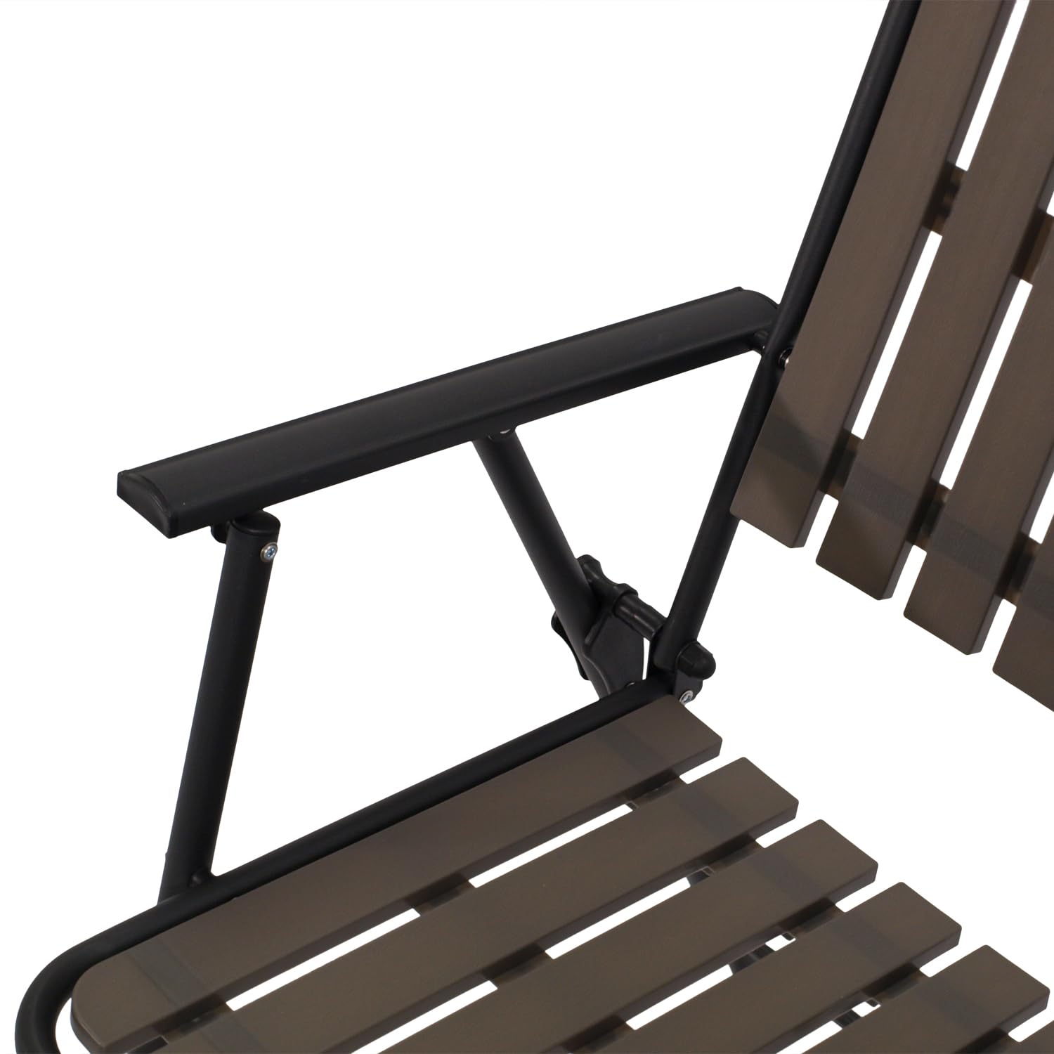 DEGAMO Klappsessel Campingstuhl ASCIANO, Metall anthrazit + Kunststoff in Holzoptik grau, klappbar, wetterfest, Outdoor