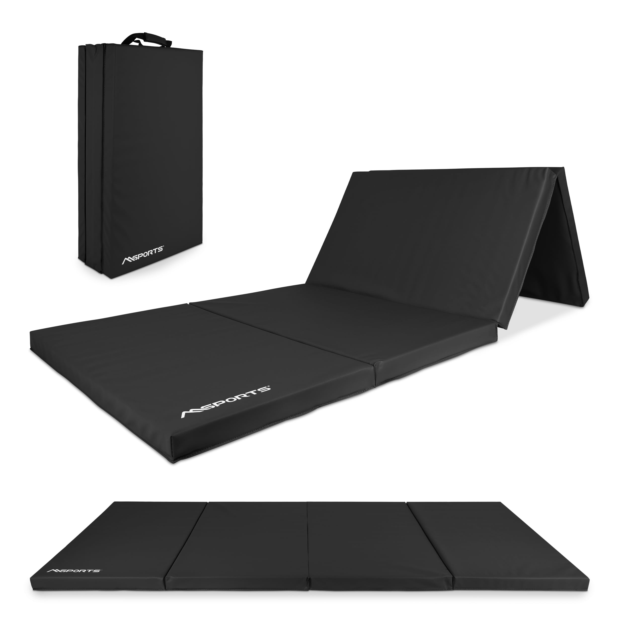MSPORTS Tapis de gymnastique pliable de qualité supérieure - 190 x 80 x 5 cm - Tapis de gymnastique - Tapis de sport pour la maison, les enfants, les adultes