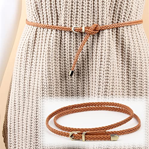 Women Belt Style Waist Bands Chain Hemp Rope Braided Dress Belt Casual Thin Belt For Ladies Clothes 1Pcs2