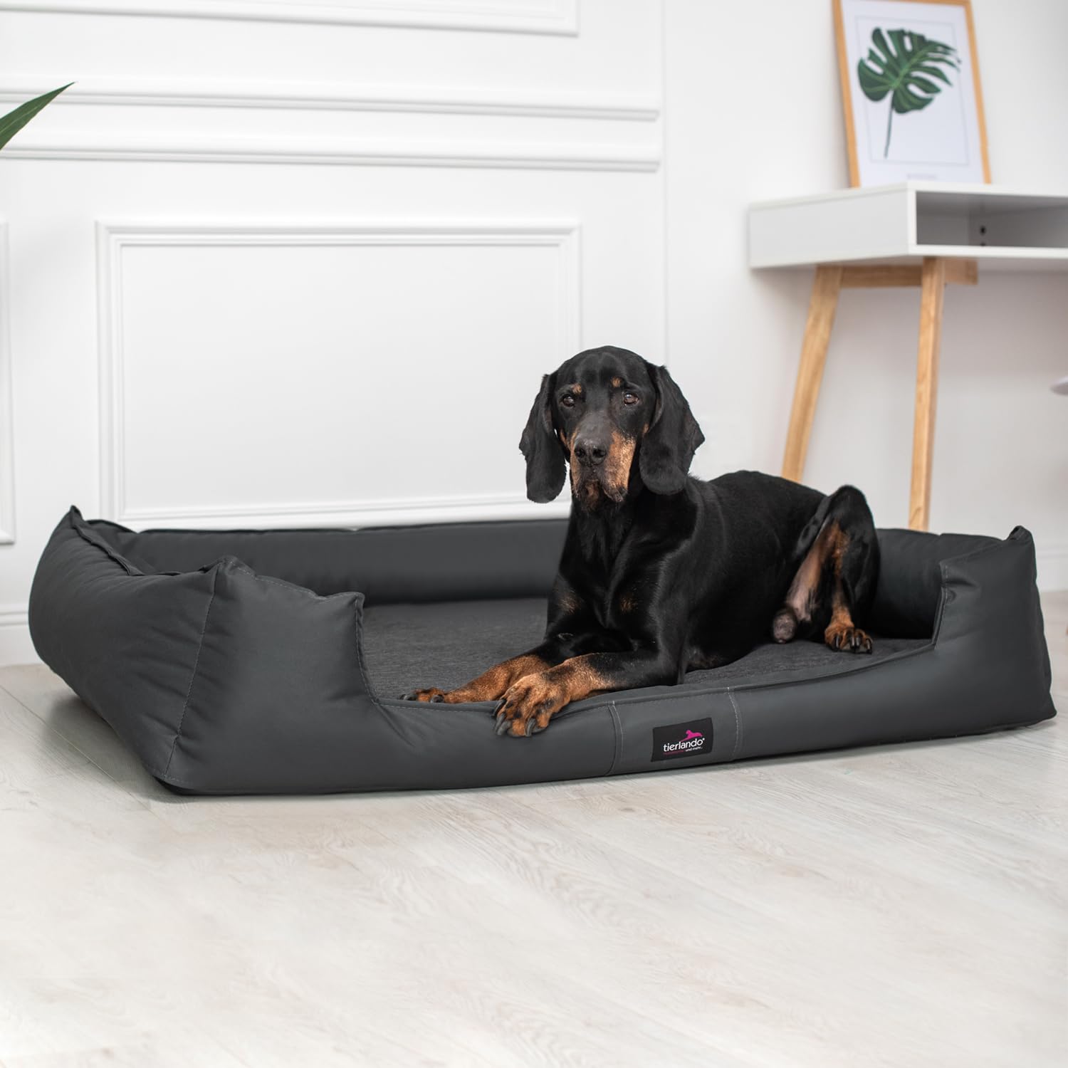 tierlando® Orthopädisches Hundebett Goofy für große Hunde XL bis XXXL mit waschbarerem Polyester-Bezug, ideal bei Gelenkproblemen Größe: 110x90cm | Farbe: 02 Graphit