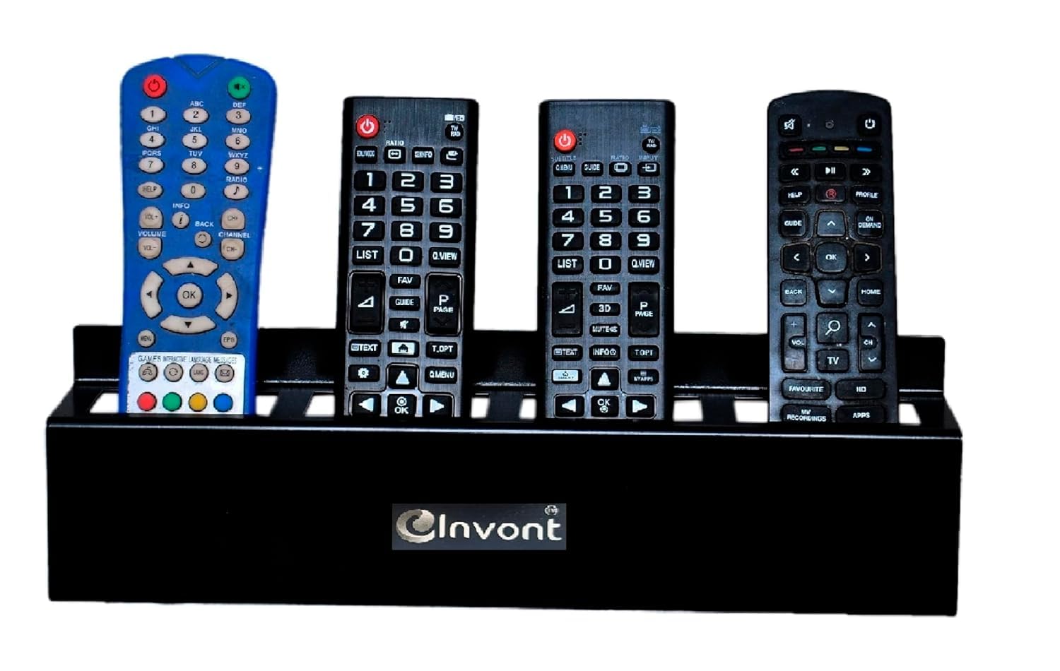 Wall Mount Remote Holder | Matt Black Powder Coated 1mm Thickness Steel - Compatible with TV | AC | DVD | DTH | Remotes | AC Remote Wall Stand | Wall Shelf | TV Remote Holder-picture-14